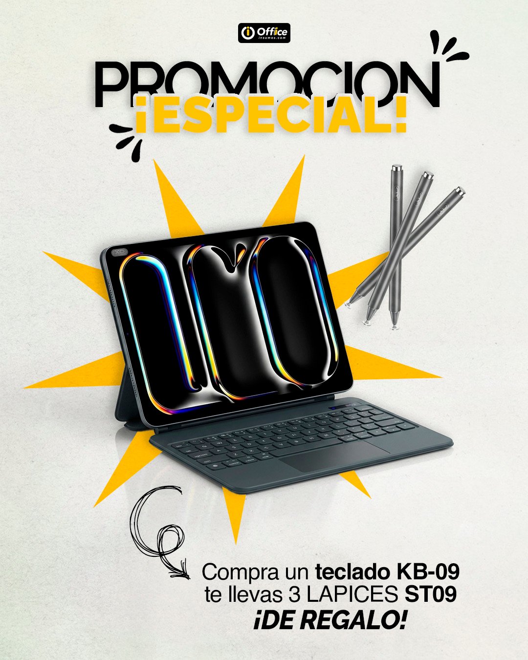 COMBO TECLADO PARA IPAD + 3 LAPICES OPTICO DE REGALO !!!